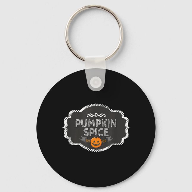 A Pumpkin Spice Matching Halloween Funny Group Key Ring (Front)