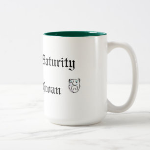 A Pun at Maturity is Fully Groan Two-Tone Coffee Mug