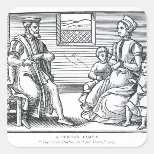 A Puritan Family Square Sticker