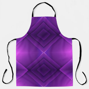 A purple apron with a geometric diamond pattern