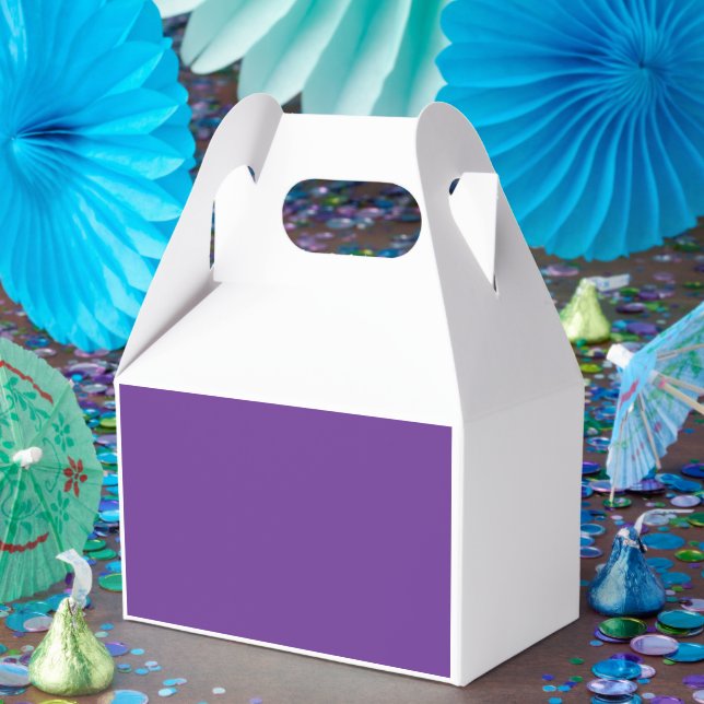 a purple background with a favour box (Party)