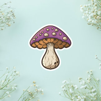 a purple cottagecore mushroom