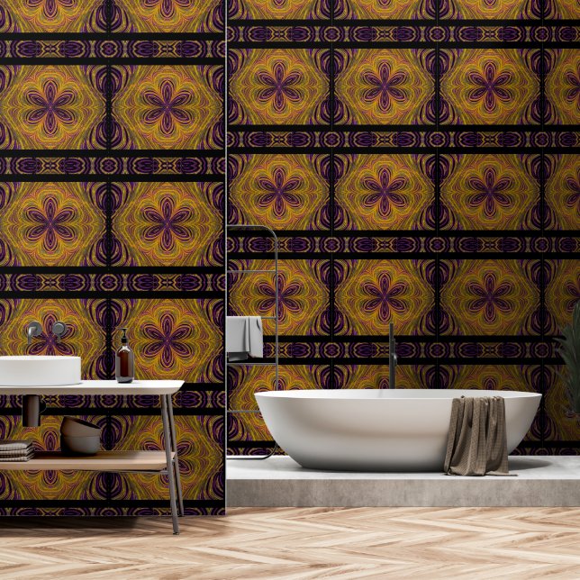 A Purple Flower Wallpaper (Bathroom)