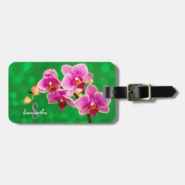 A Purple Orchid Luggage tag (Front Horizontal)