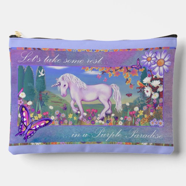 A purple paradise accessory pouch (Front)