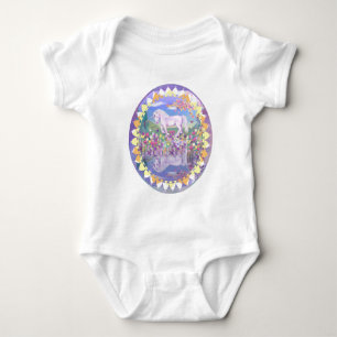 A purple paradise baby bodysuit