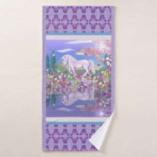 A purple Paradise Bath Towel