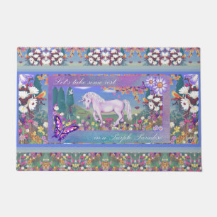 A purple paradise doormat
