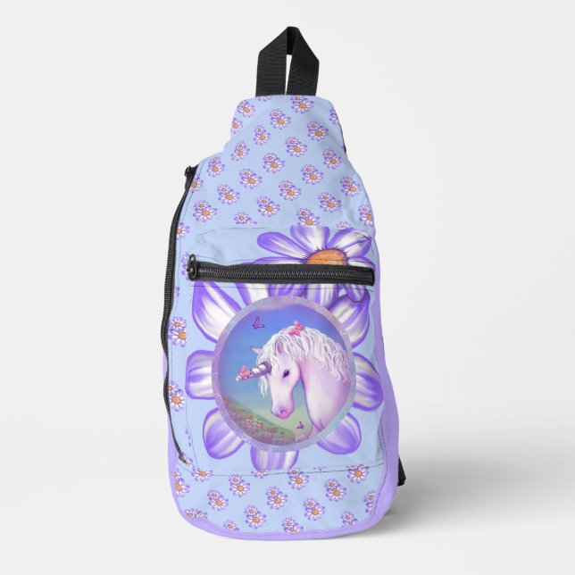 A purple paradise sling bag (Front)