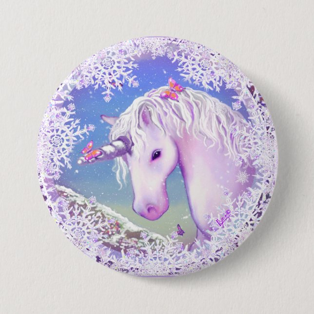 A purple paradise & snow 7.5 cm round badge (Front)