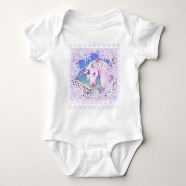 a purple paradise & snow baby bodysuit (Front)