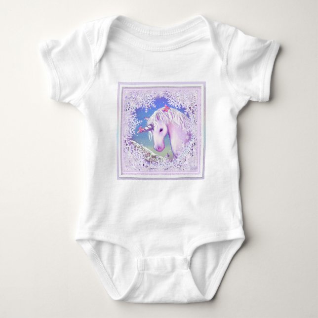 A purple paradise & snow baby bodysuit (Front)