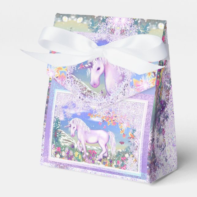 A purple paradise & snow favour box (Front Side)