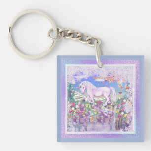 A purple paradise & snowflakes key ring