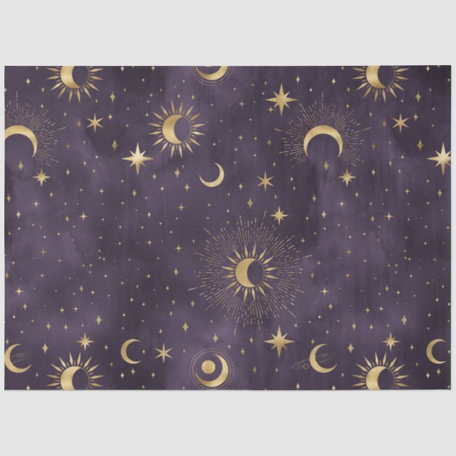 A Purple Starry Night Series Design 13 Tissue Paper (Front)