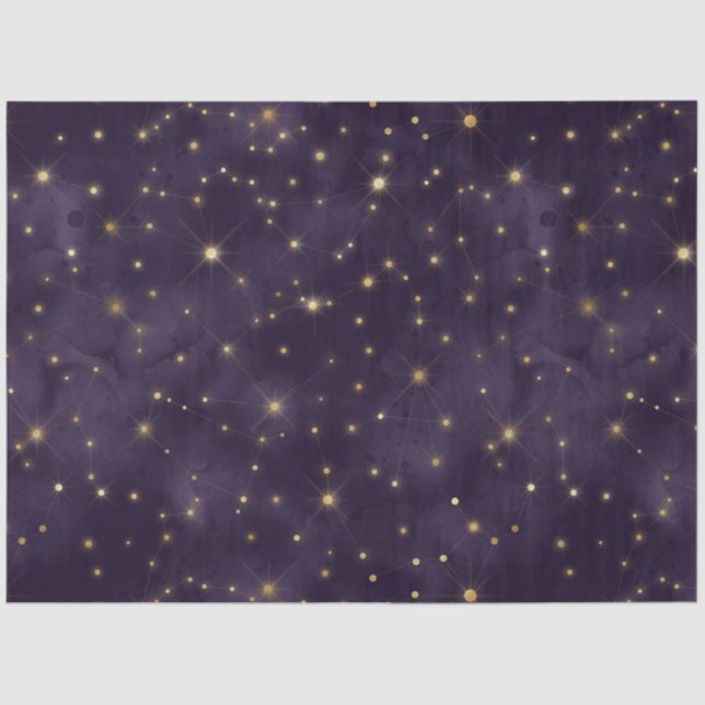 A Purple Starry Night Series Design 4 Tissue Paper (Front)