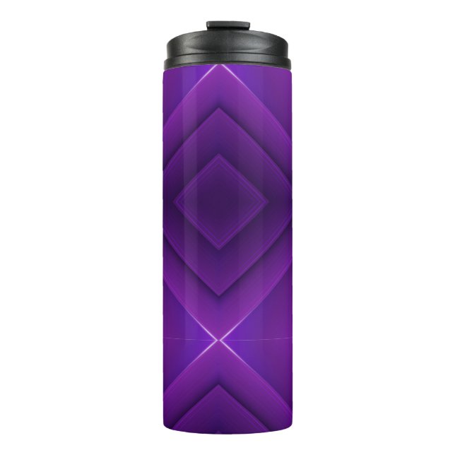 A purple travel mug with a sleek black lid  (Front)
