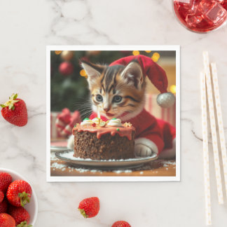 A Purrfect Christmas Wish Napkin