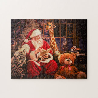A Puzzle, Santa Claus with Stuffed Aninals Jigsaw Puzzle
