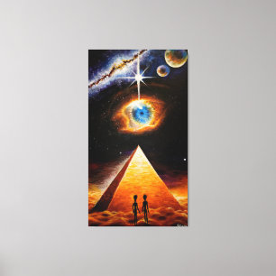 A pyramid under the cosmic eye of god poster canvas print
