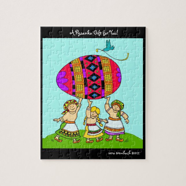 A Pysanka Gift for You Ukrainian Folk Art Jigsaw Puzzle (Vertical)
