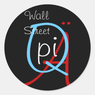 a q pi wall street classic round sticker