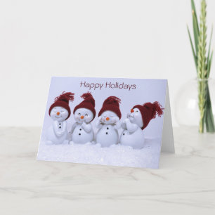 A quartet of snowmen card
