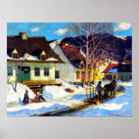 A Quebec Village Street - Clarence Gagnon artwork