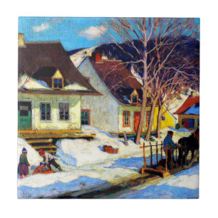A Quebec Village Street - Clarence Gagnon artwork Tile