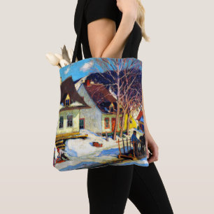 A Quebec Village Street - Clarence Gagnon artwork Tote Bag
