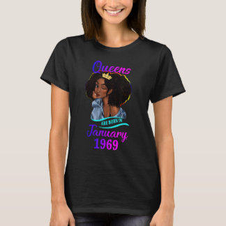 A Queen are Born In January 1969 Happy 54th Birthd T-Shirt