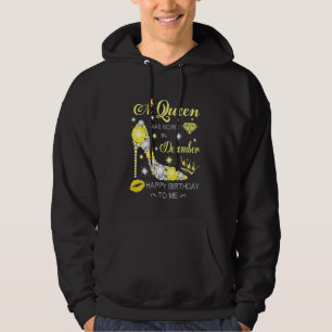A Queen Was Born In December Glitter Diamond Shoes Hoodie