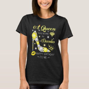 A Queen Was Born In December Glitter Diamond Shoes T-Shirt