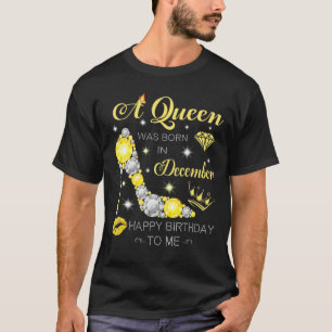 A Queen Was Born In December Glitter Diamond Shoes T-Shirt