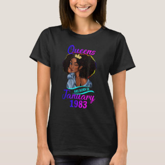 A Queen Was Born In January 1983 40th Birthday T-Shirt