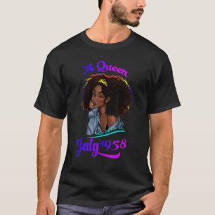 A Queen Was Born In July 1958 64th Birthday T-Shirt