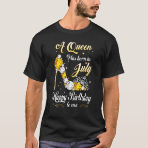 A Queen Was Born In July Birthday Shoes  For Women T-Shirt
