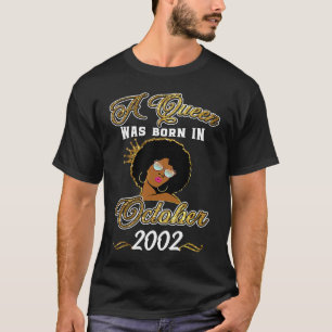 A Queen Was Born In October 2002 19th Birthday T-Shirt