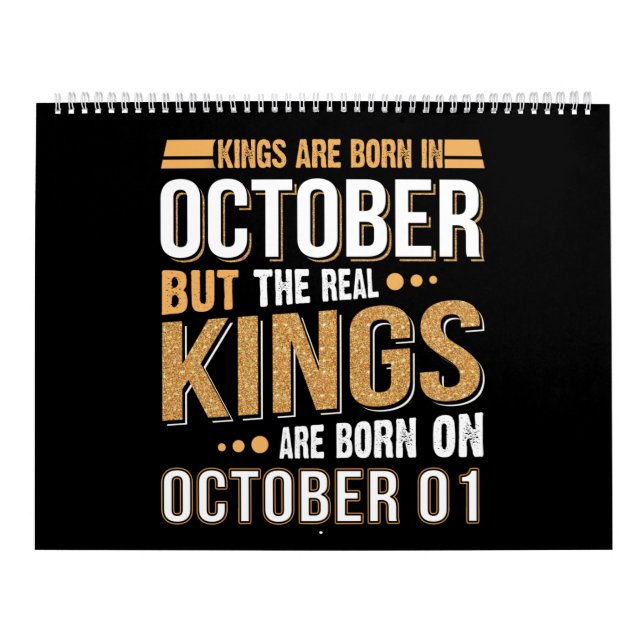 A Queen Was Born In October Happy Birthday To Me Calendar (Cover)
