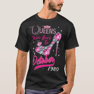 A Queen Were Born In October 1980 Happy 42nd Birth T-Shirt