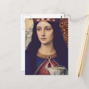 A Queen With Tea Mixed Media Collage Postcard