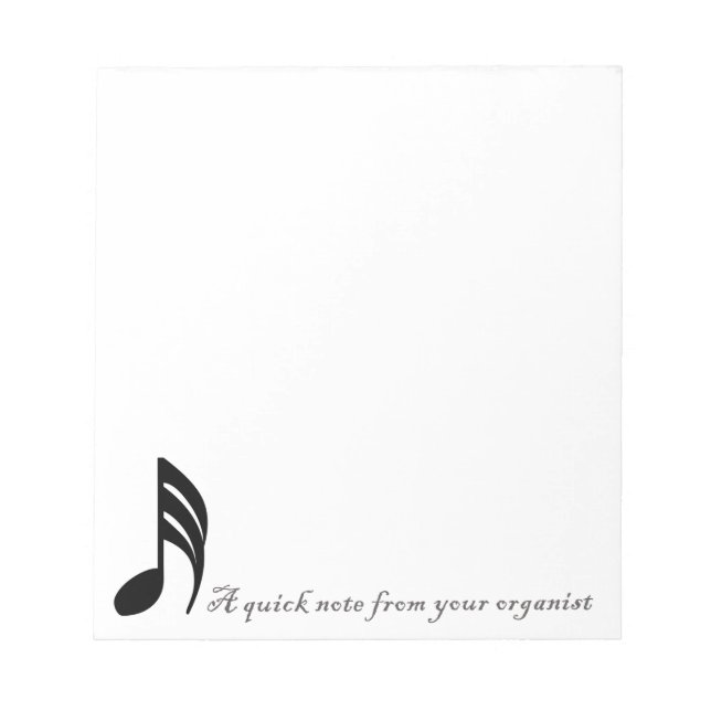 A quick note from your organist notepad (Front)