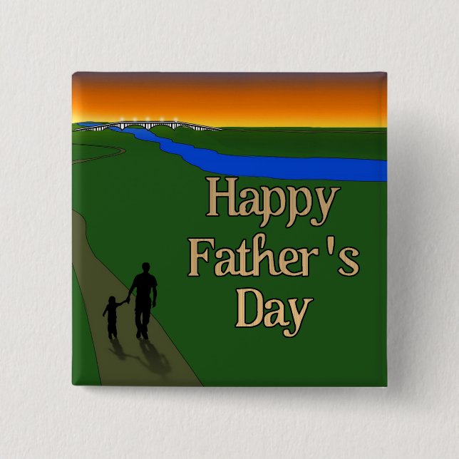 A Quiet Father & Son Walk 15 Cm Square Badge (Front)