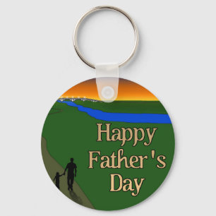 A Quiet Father & Son Walk Key Ring