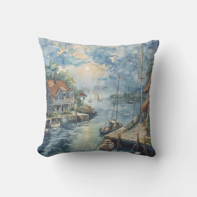 A Quiet Harbour Cushion (Front)