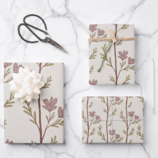 A Quiet Journey Botanical Silhouettes light beige Wrapping Paper Sheet