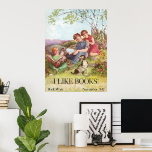 A Quiet Moment of Reading,Kate Seredy I Like Books Poster