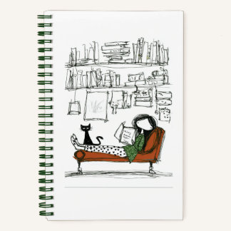 A Quiet Reading Afternoon | Hand-Drawn Book Lover