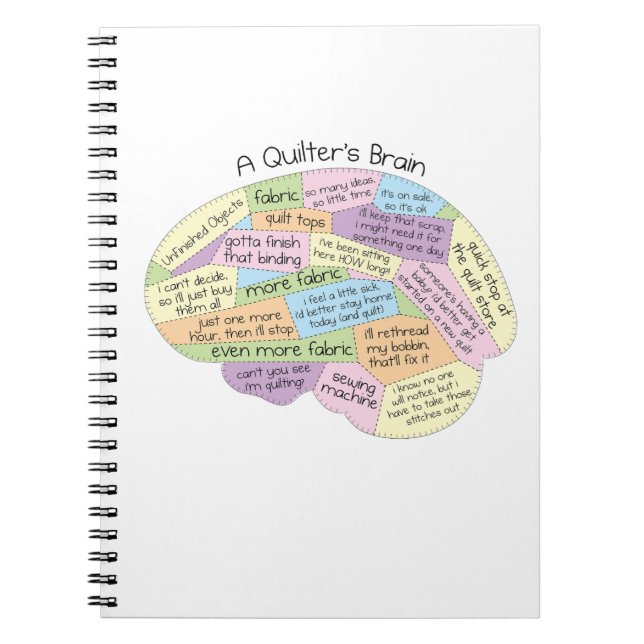 A Quilter’s Brain Notebook – Funny Quilting Gift (Front)