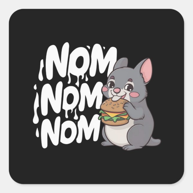 A Quokka eating hamburger Square Sticker (Front)